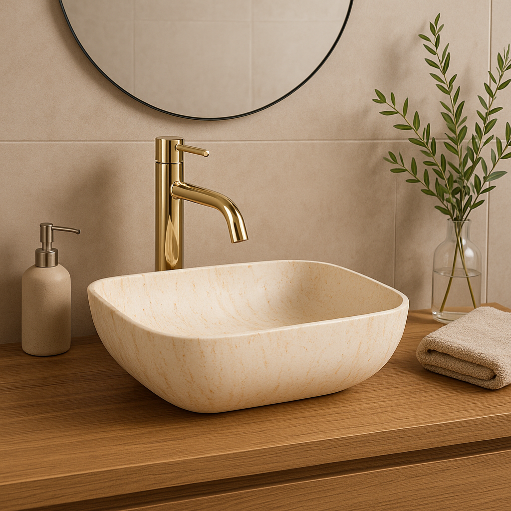 Lavoar pentru blat Rea Freja Travertine Matt 3