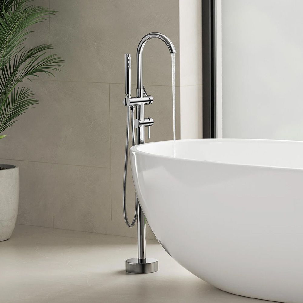 Baterie pentru cada Rea Lungo Ortis Crom freestanding Chrome 2
