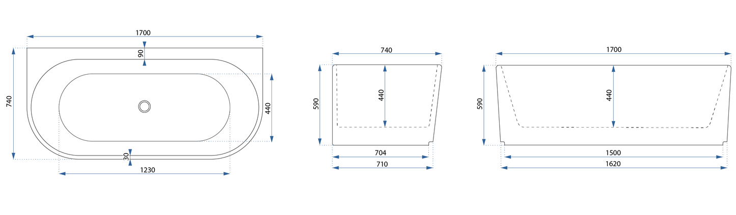 Cada din acril freestanding CORSO 170cm 7