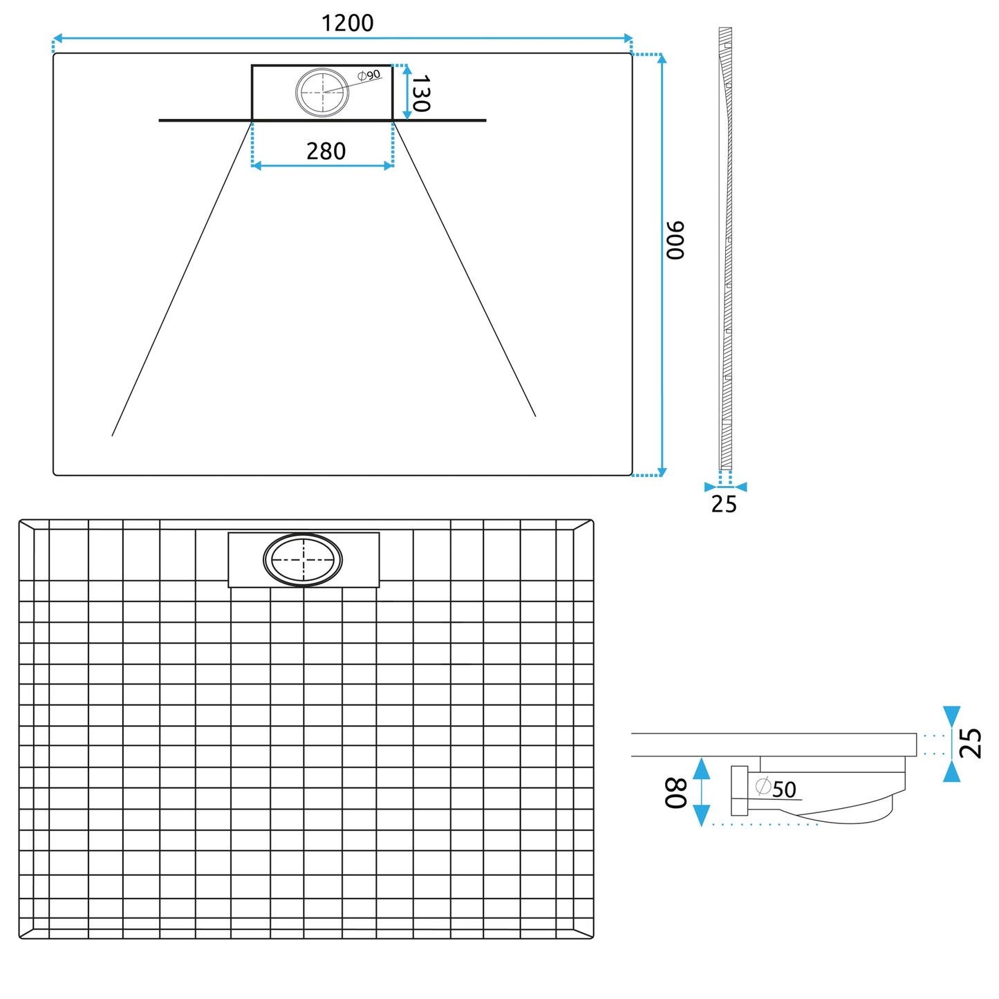 Cadita De Dus Bazalt Long White 90x120 9