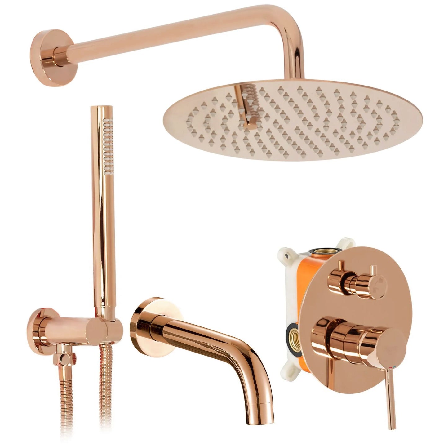 Set de duș incastrat Rea Lungo Rose Gold Auriu cu BOX 1