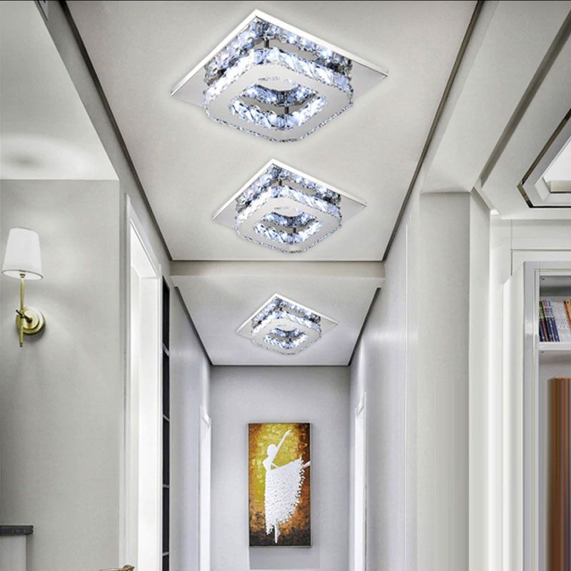 Lampă de tavan pătrată de cristal Plafond Glamour 8W APP405-C APP406-C Neutral 4000K 3