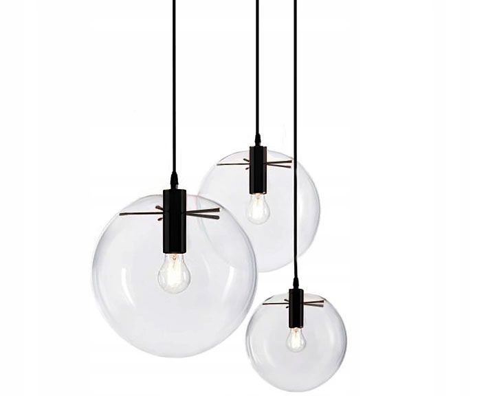 Lustra suspendata din sticla Lassi Black 20 + 25 + 30 cm 11
