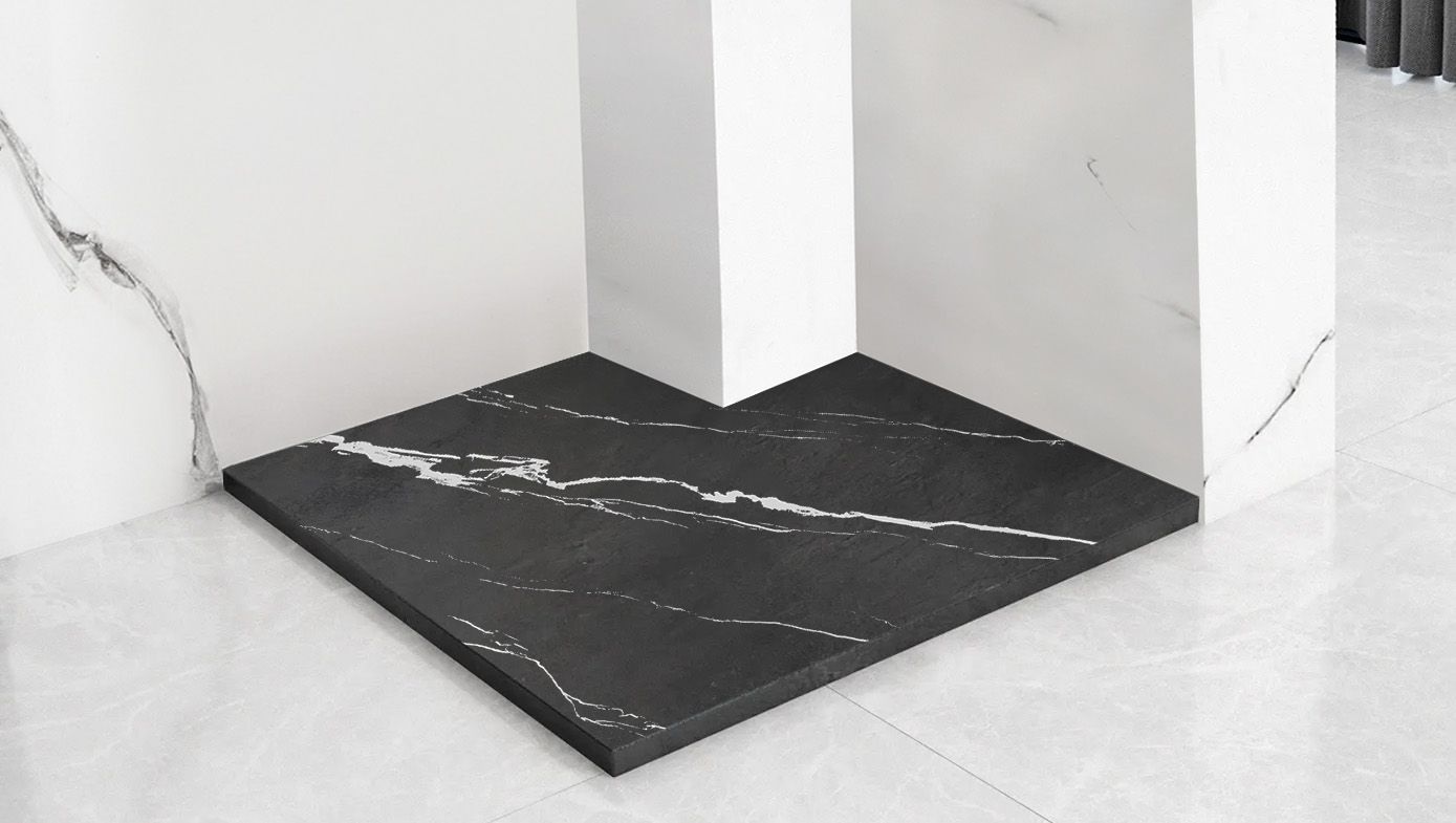 Cada de duș Bazalt CARRARA BLACK 90x90 4