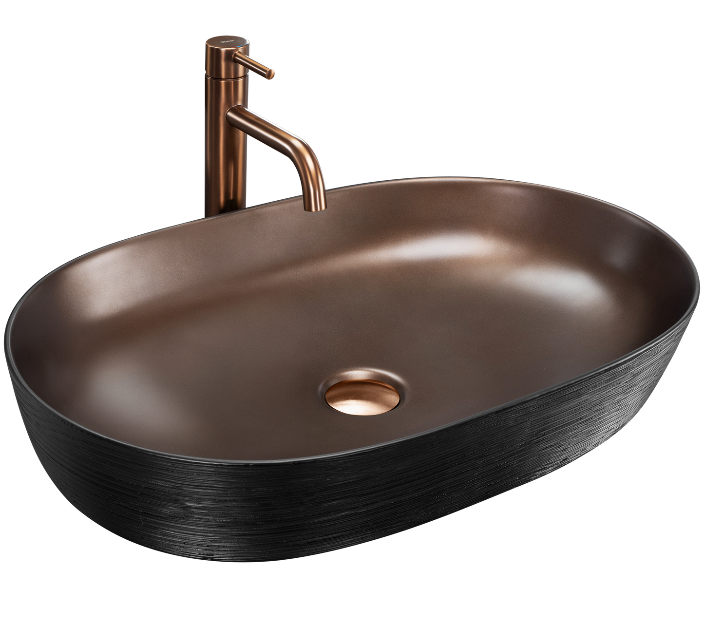 Lavoar Ceramic Pentru Blat Cleo 61 Copper Bush / Black - Rea 2