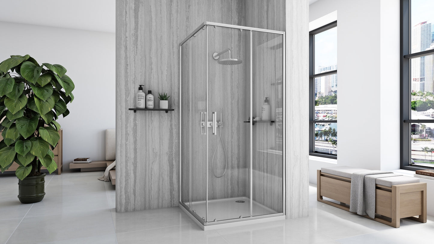 Cabină De Duș Rea City 90x90 Cm Nickel Brush fara cadita 4
