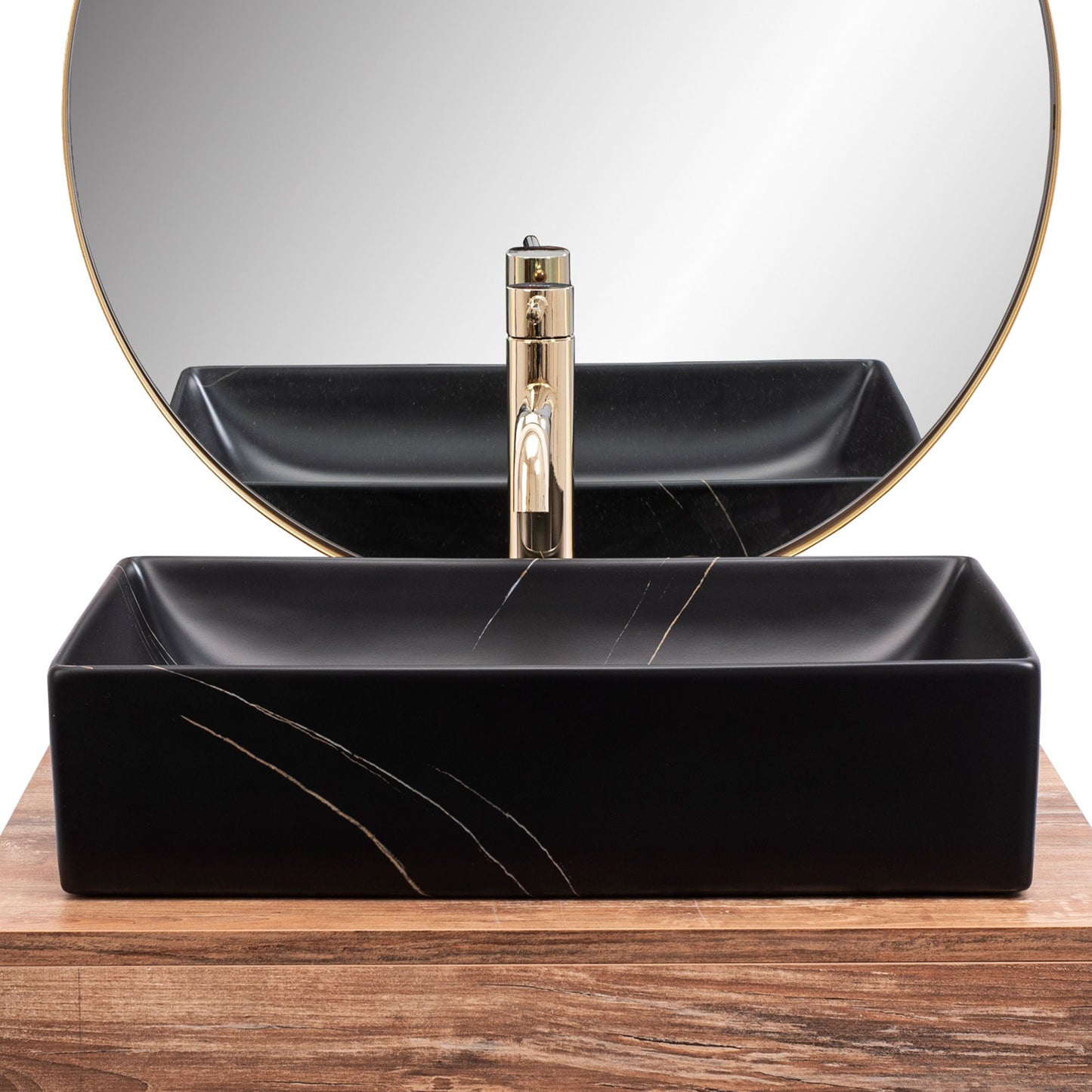 Lavoar pe blat Rea Inga Black Marble Mat 6