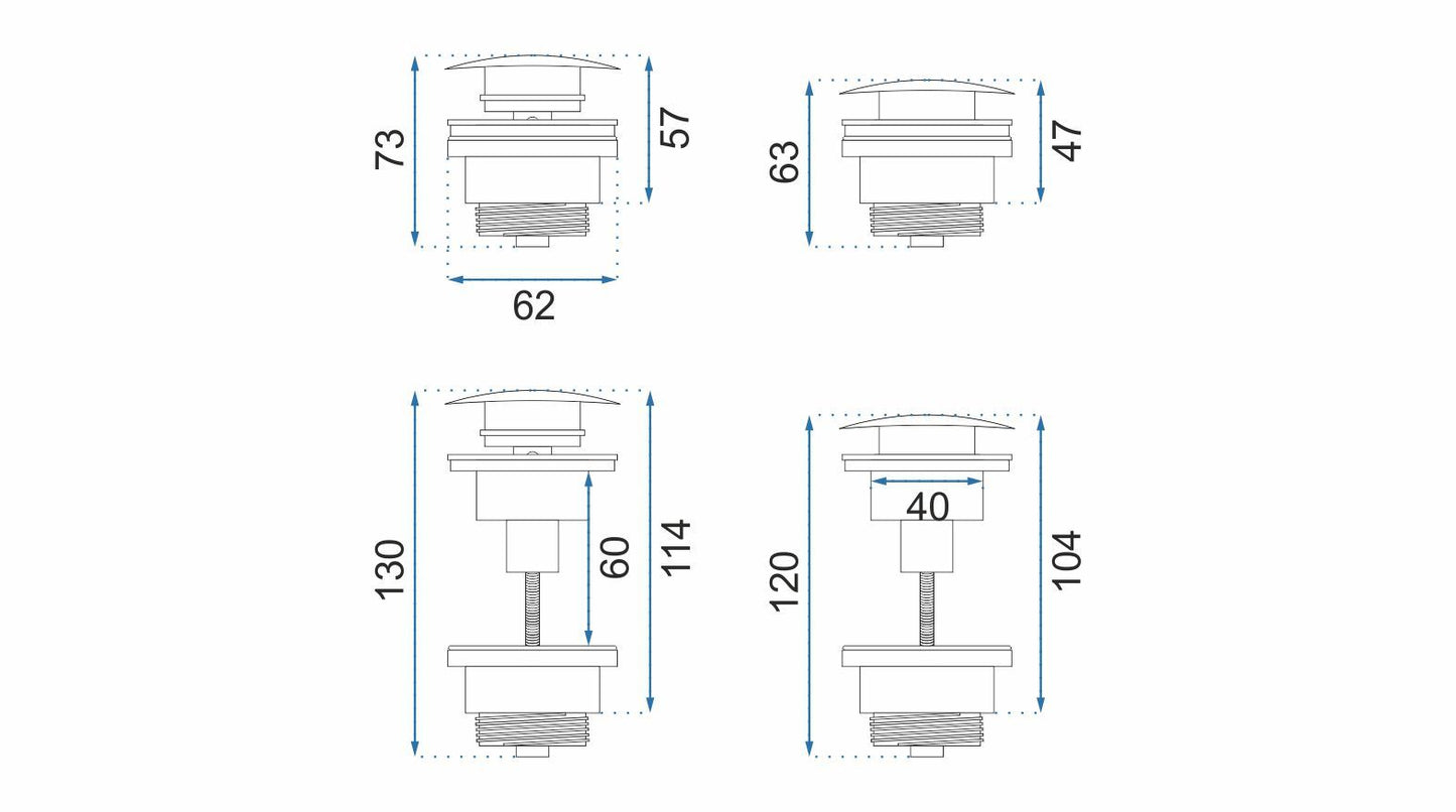 Dop universal pentru lavoar click-clack Rea Auriu MAT 3