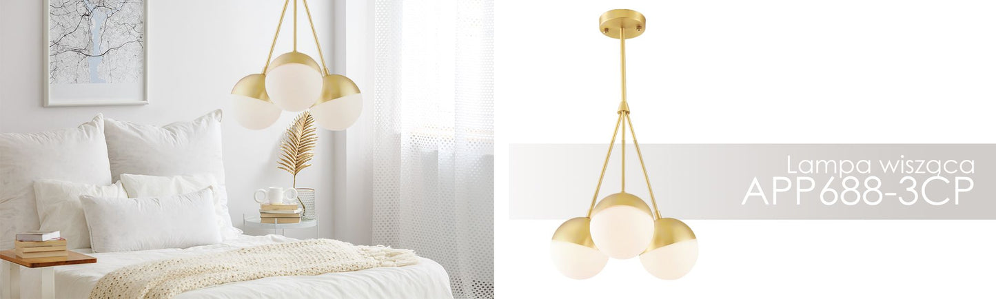 Lampă suspendată Sticlă aurie APP688-3CP 5