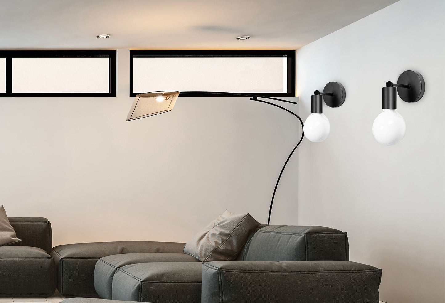 Lampă de perete din metal Mat negru 392205 3