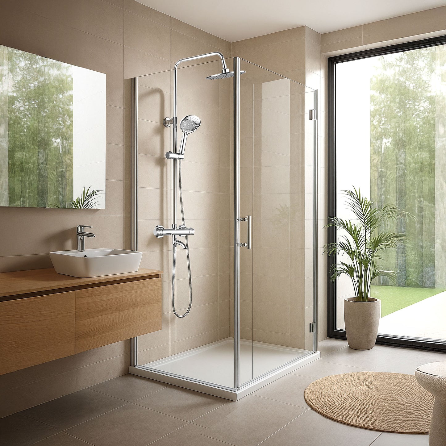Coloana de dus cu termostat Lungo Diamond Crom 3