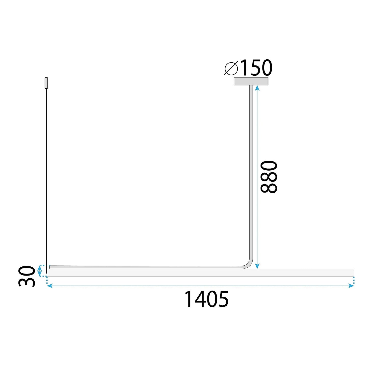 Lampă suspendată LED APP1660-CP Black 140cm 10
