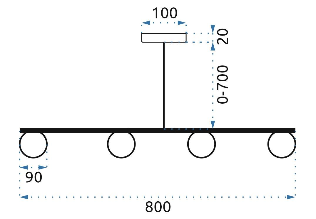 Lampă suspendată Bile de sticlă aurie 4 buc APP675-4CP 6