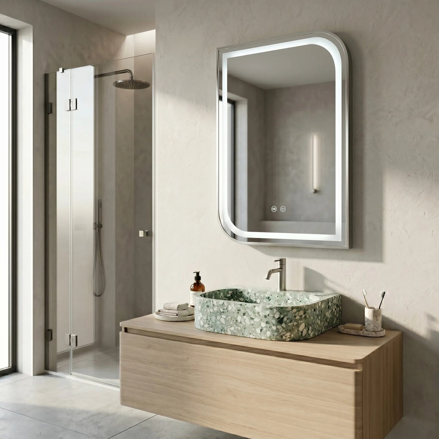 Oglindă LED ZONE 70x50 BRUSH NICKEL 11