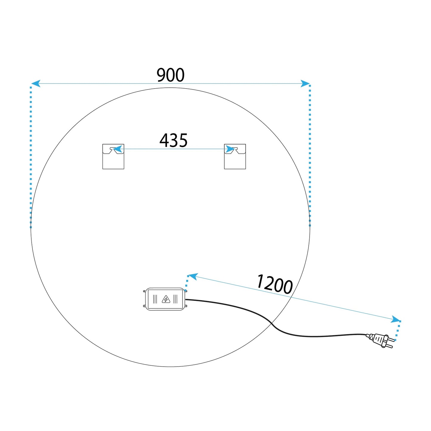 Oglindă LED 90cm MMJ BRUSH SILVER 12