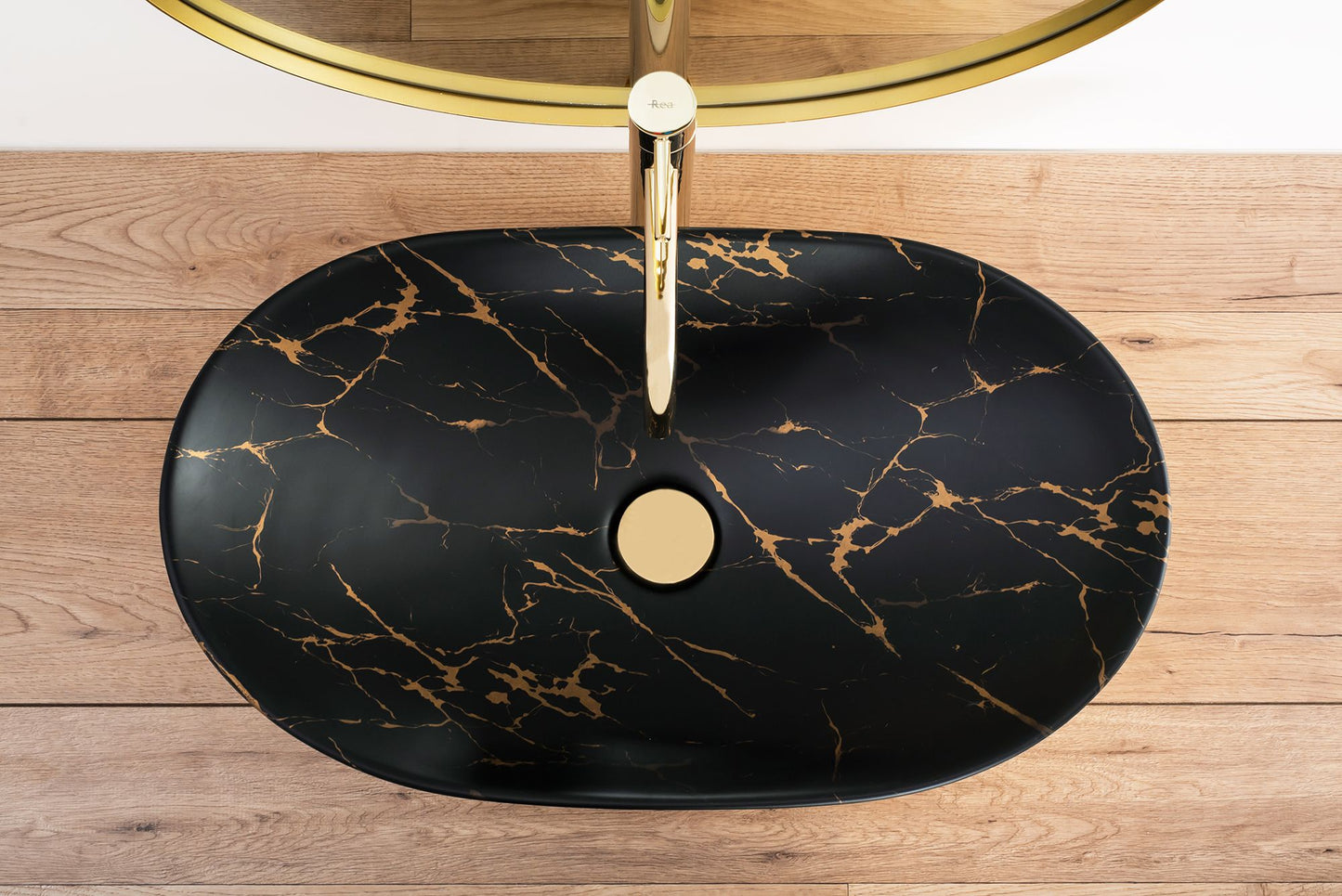 Lavoar de blat Rea REA Royal In Black Marble Gold 3