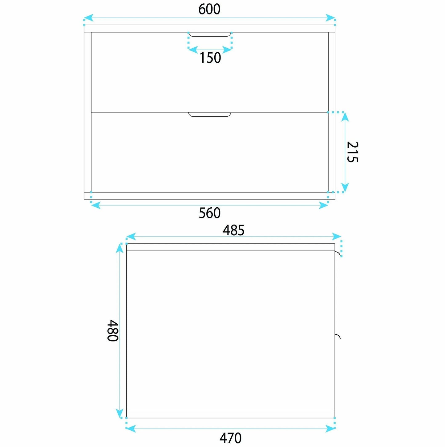 Dulap baie pentru lavoar Rea Mono 60cm White 13