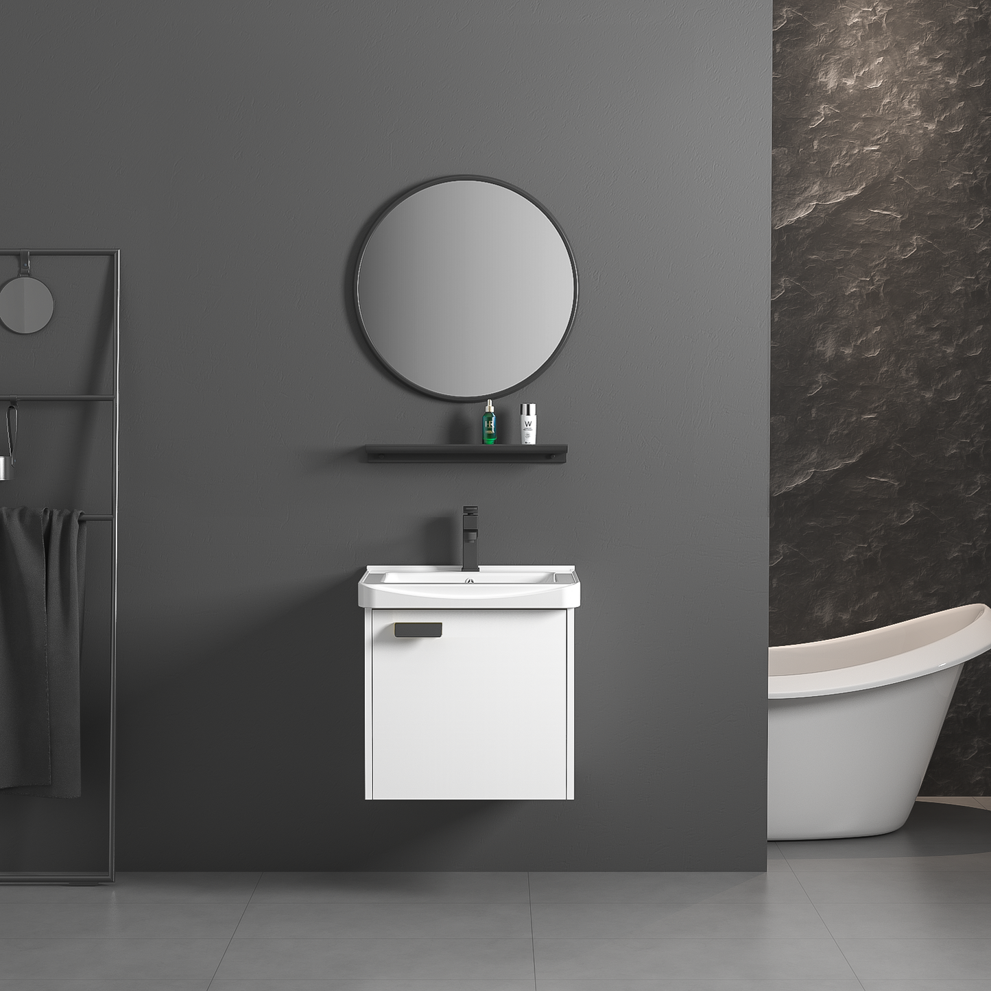 Set Mobilier De Baie Cu Lavoar Molly 40cm White 1