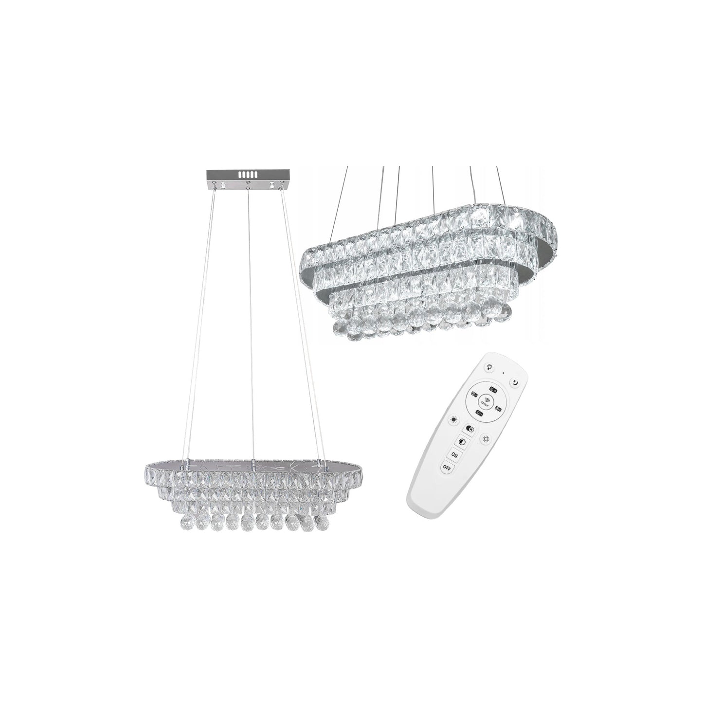 Lampă de tavan suspendată cristal LED 102W telecomandă APP417-CP 1