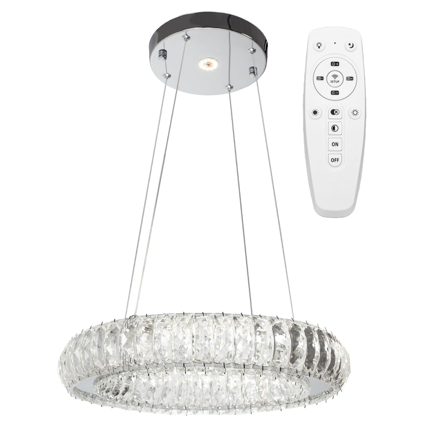 Kryształowa Lampa Sufitowa LED APP1040-CP + pilot 1
