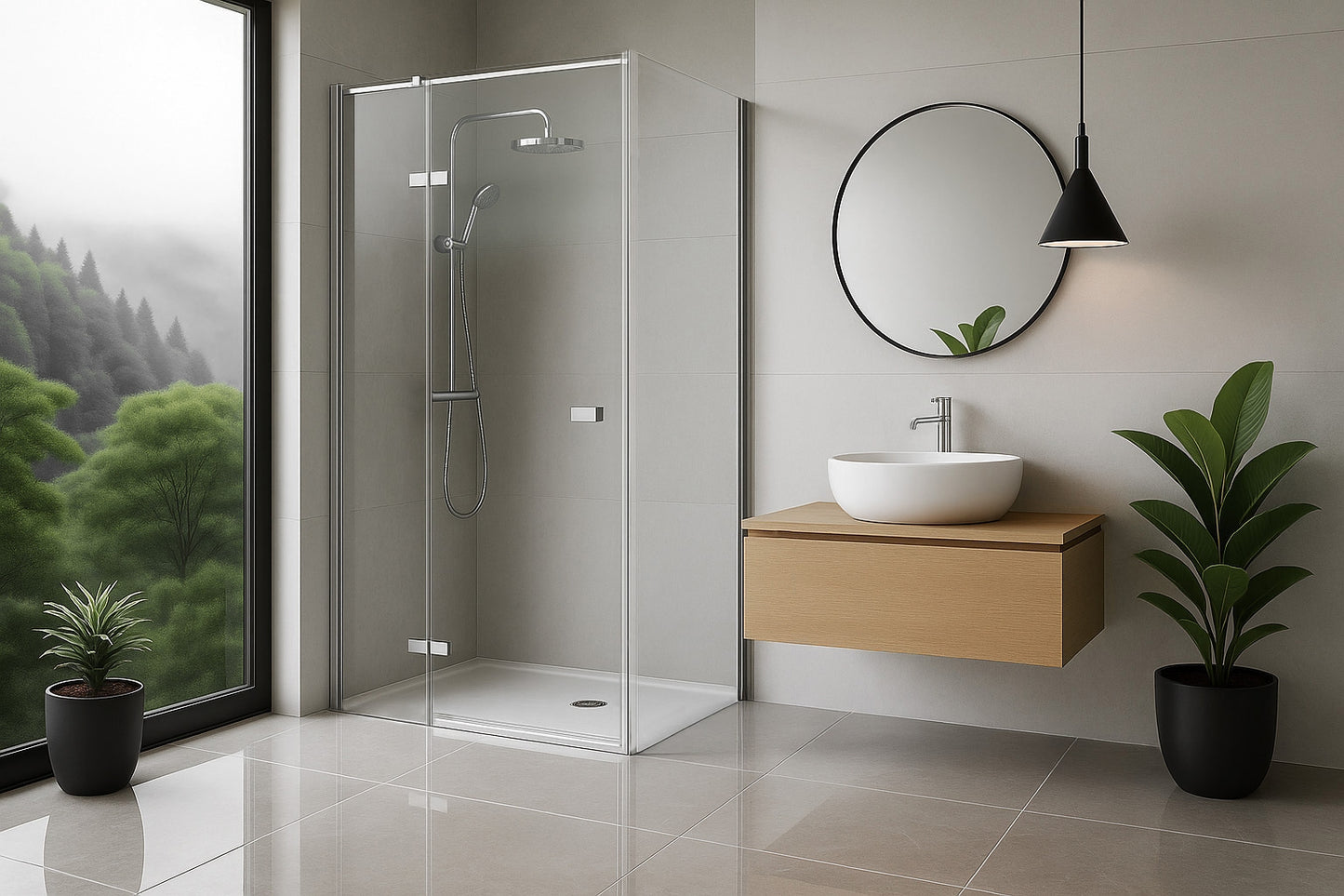 Cabina de dus Rea Atlas 90x100 Chrome dreapta 2