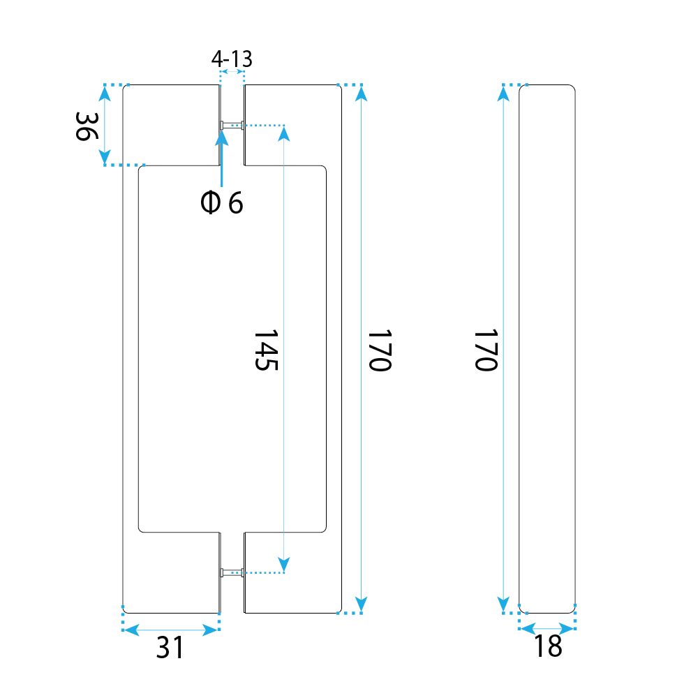 Mâner Pentru Ușa De Duș Rea 02 Black 10