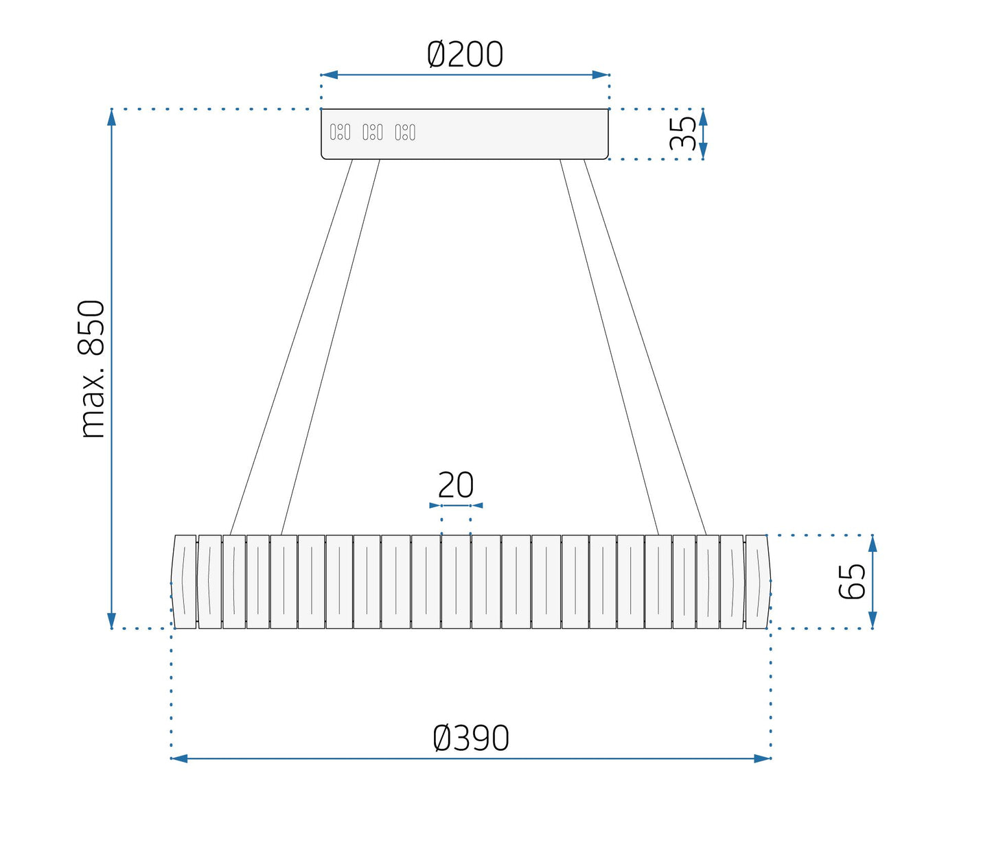 Kryształowa Lampa Sufitowa LED APP1040-CP + pilot 8