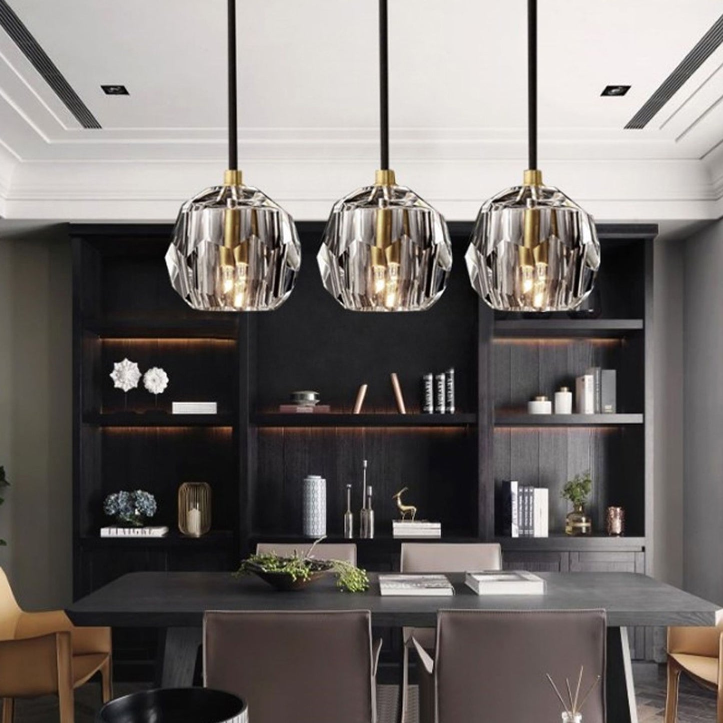 Lampă de tavan din cristal neagra APP588-3CPR 8