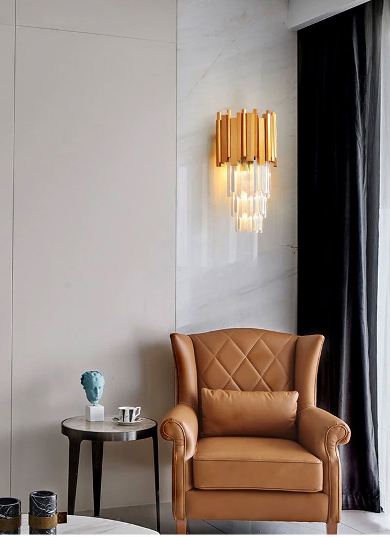 Lampă de cristal de perete aurie 312357 3