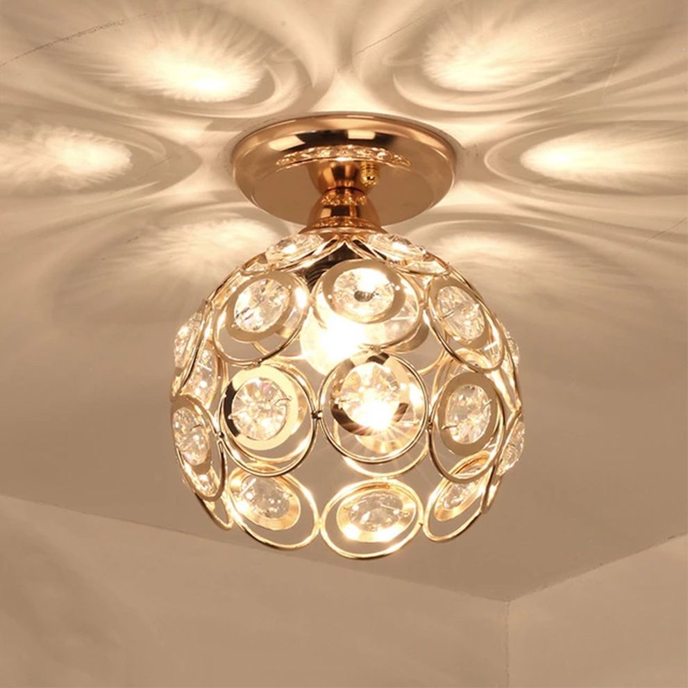 LAMPĂ ELEGANTĂ DE PLAFON APP205-1C CRISTAL AURIU 2