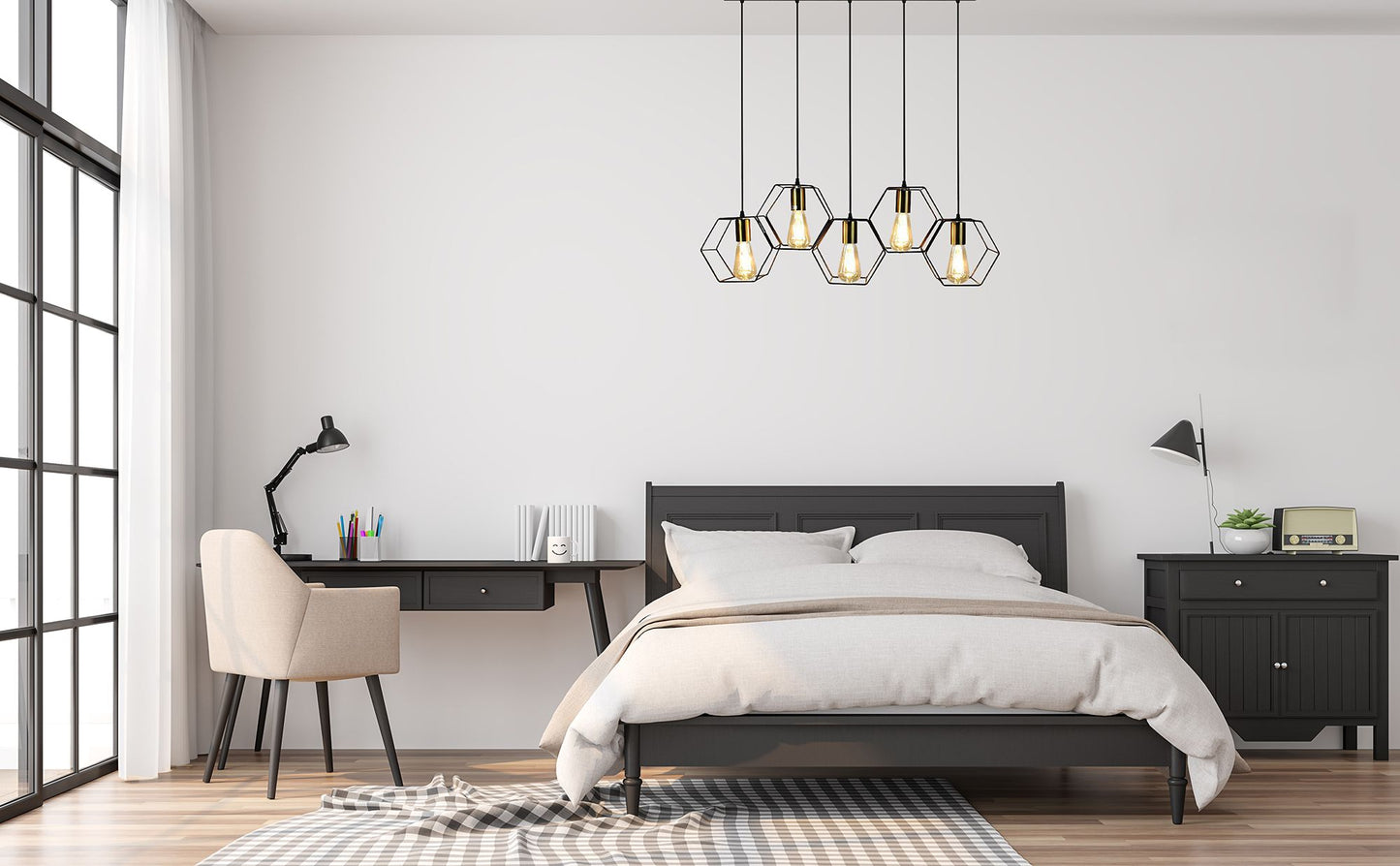 Lampă suspendată APP1133-5CP Black Gold 5