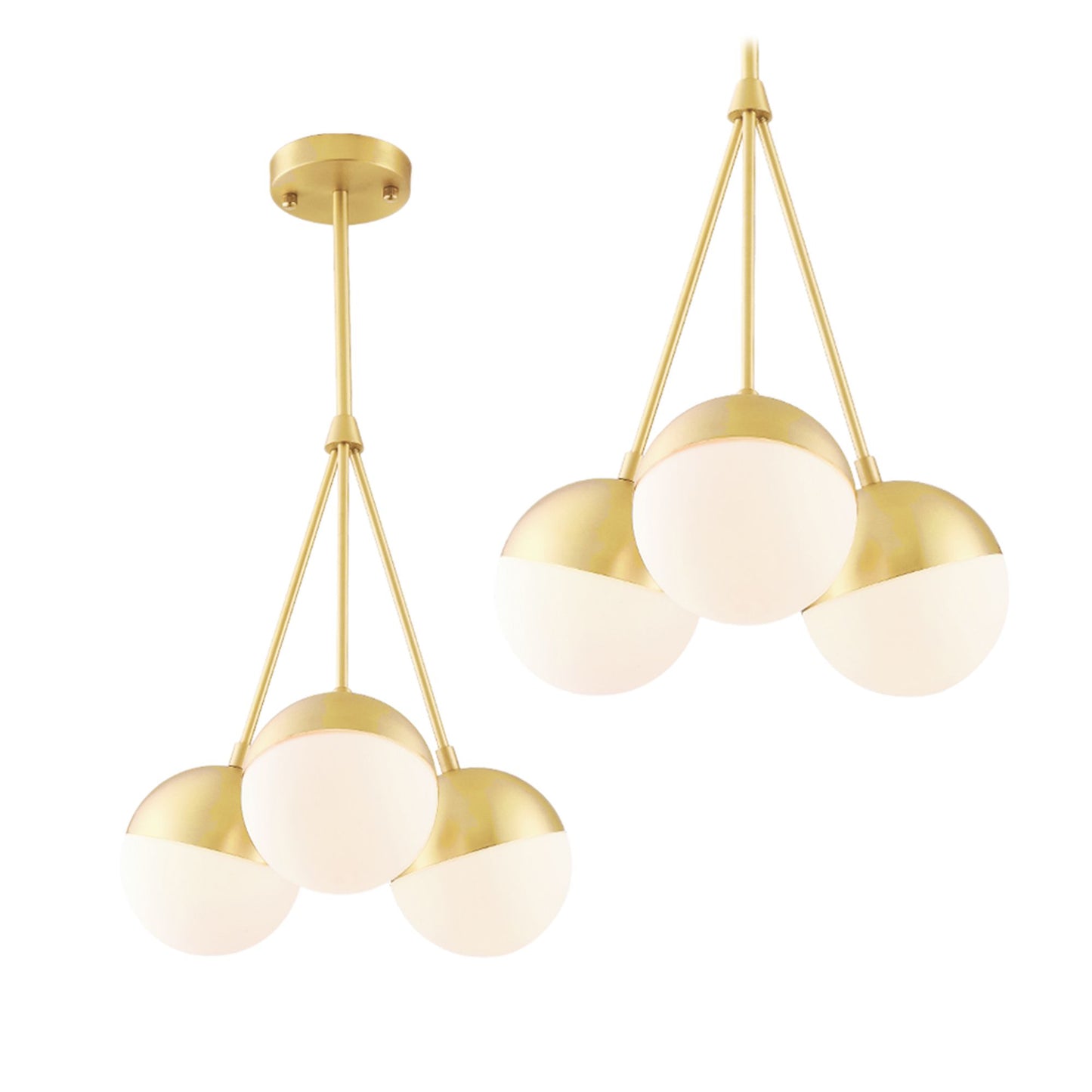 Lampă suspendată Sticlă aurie APP688-3CP 1
