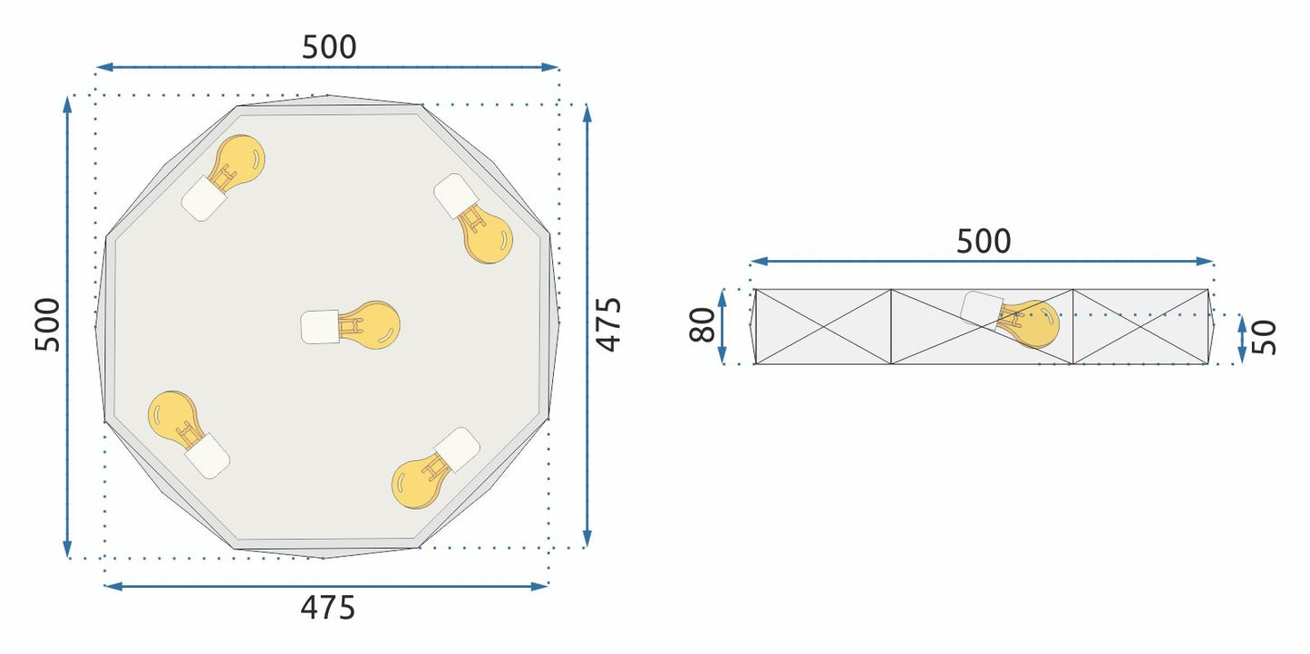 LAMPĂ Diamond APP863-C Black 50 cm 12