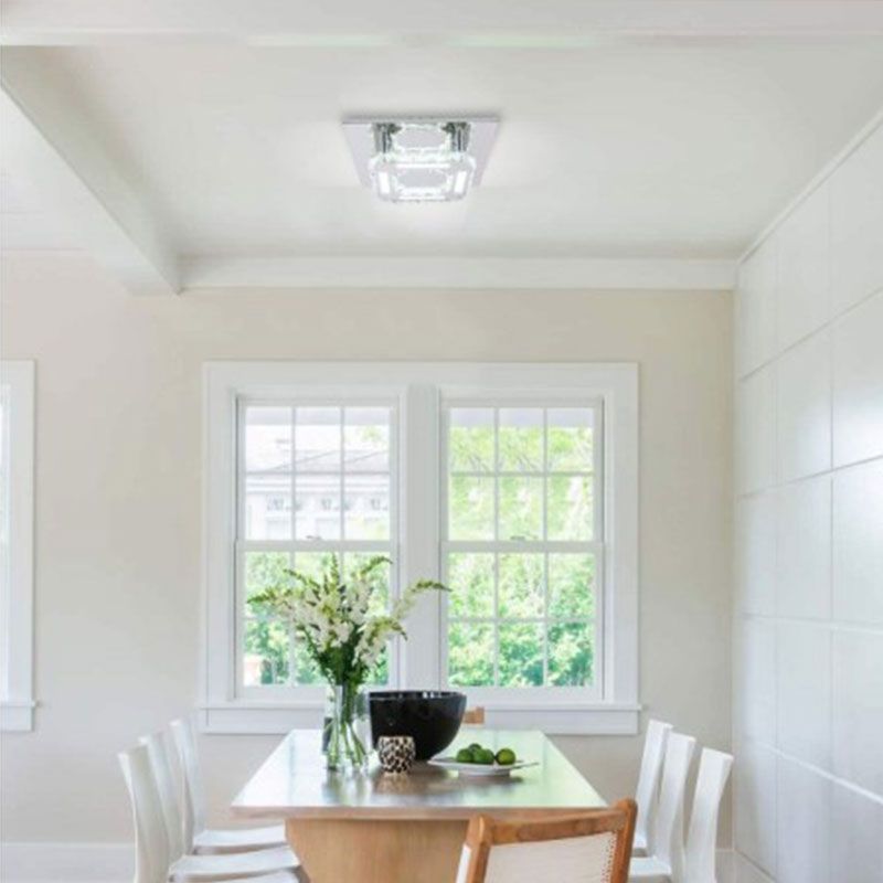 Lampă de tavan pătrată de cristal Plafond Glamour 8W APP405-C APP406-C Neutral 4000K 6