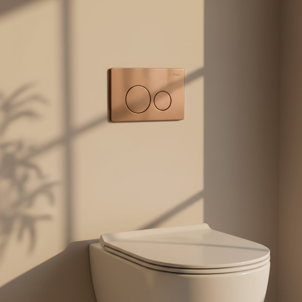 Cadru Wc Încastrat Rea Cu Buton I Brush Copper 11