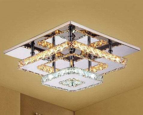 Plafoniera din cristal Plafond LED 24W Square APP409-C APP410-C Alb cald 3000K 8
