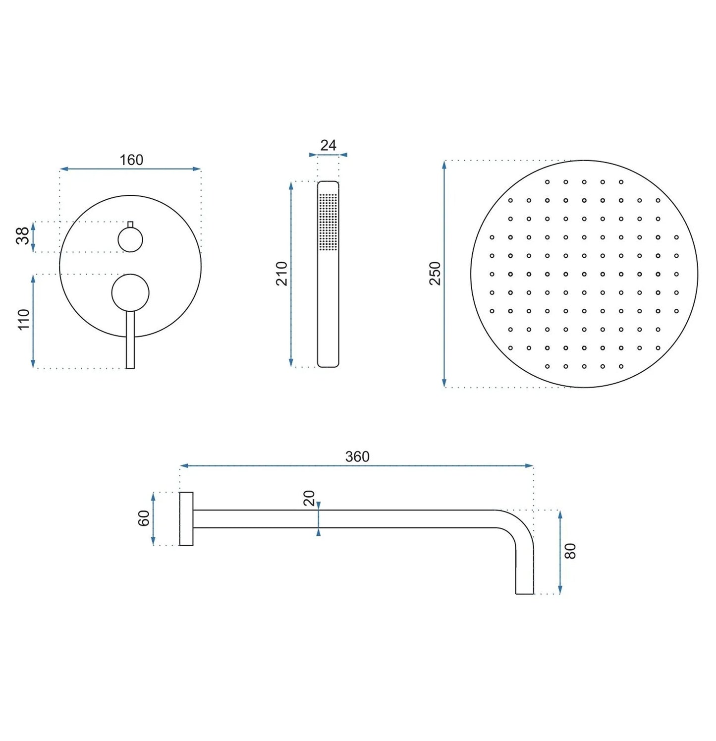 Set de dus incastrat Rea Lungo Grip Gun Grey + BOX 8