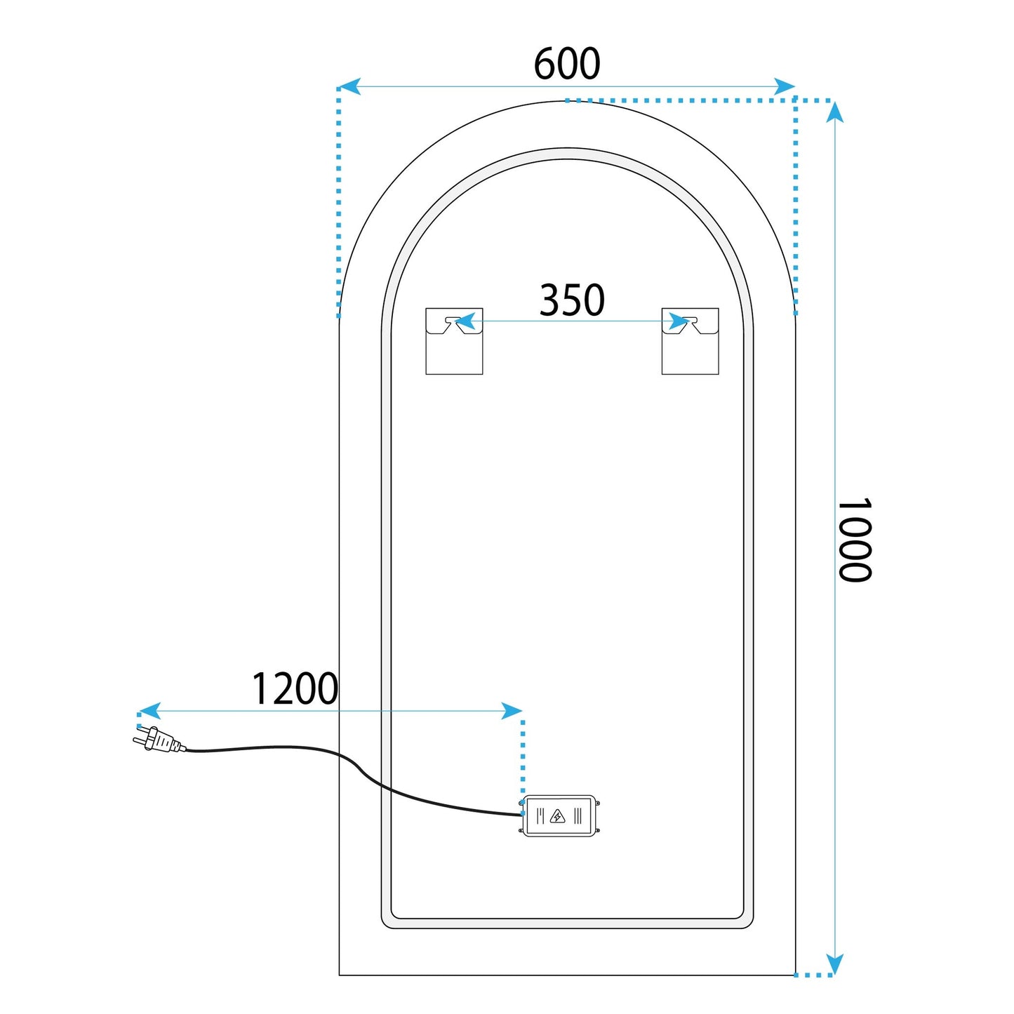 Oglindă LED 60x100cm DART GOLD 11