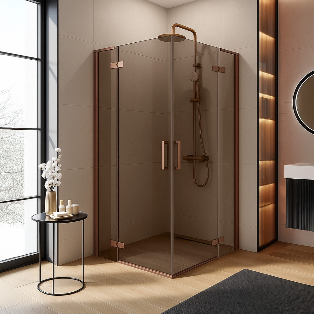 Cabina dus REA Hugo Double 100x100 Copper Brush 2