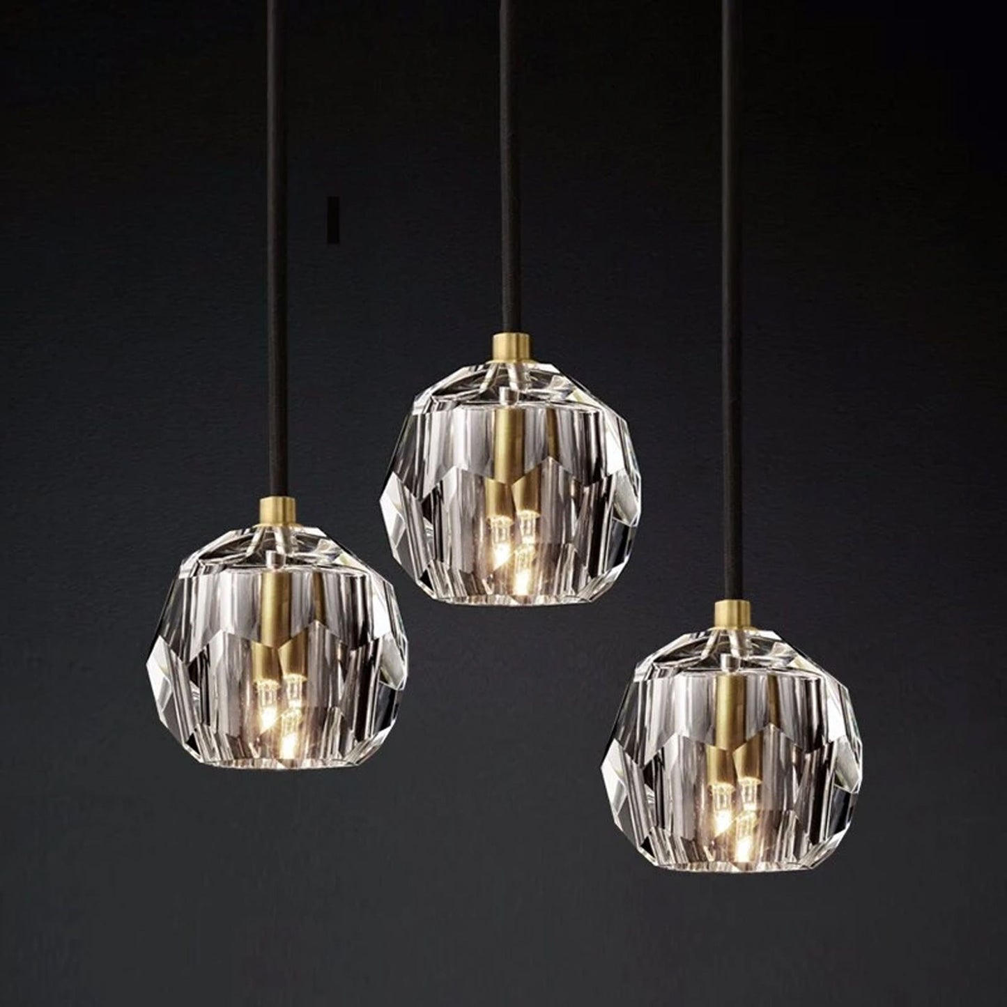 Lampă de tavan din cristal neagra APP588-3CPR 6