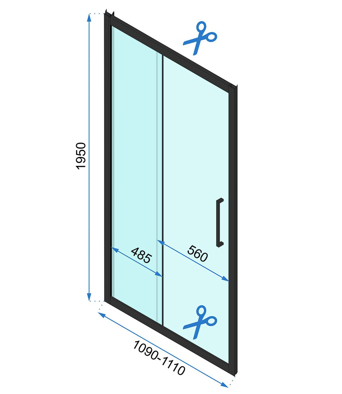 Cabina dus de colt Rapid Slide Usa: 100 Perete: 90 7