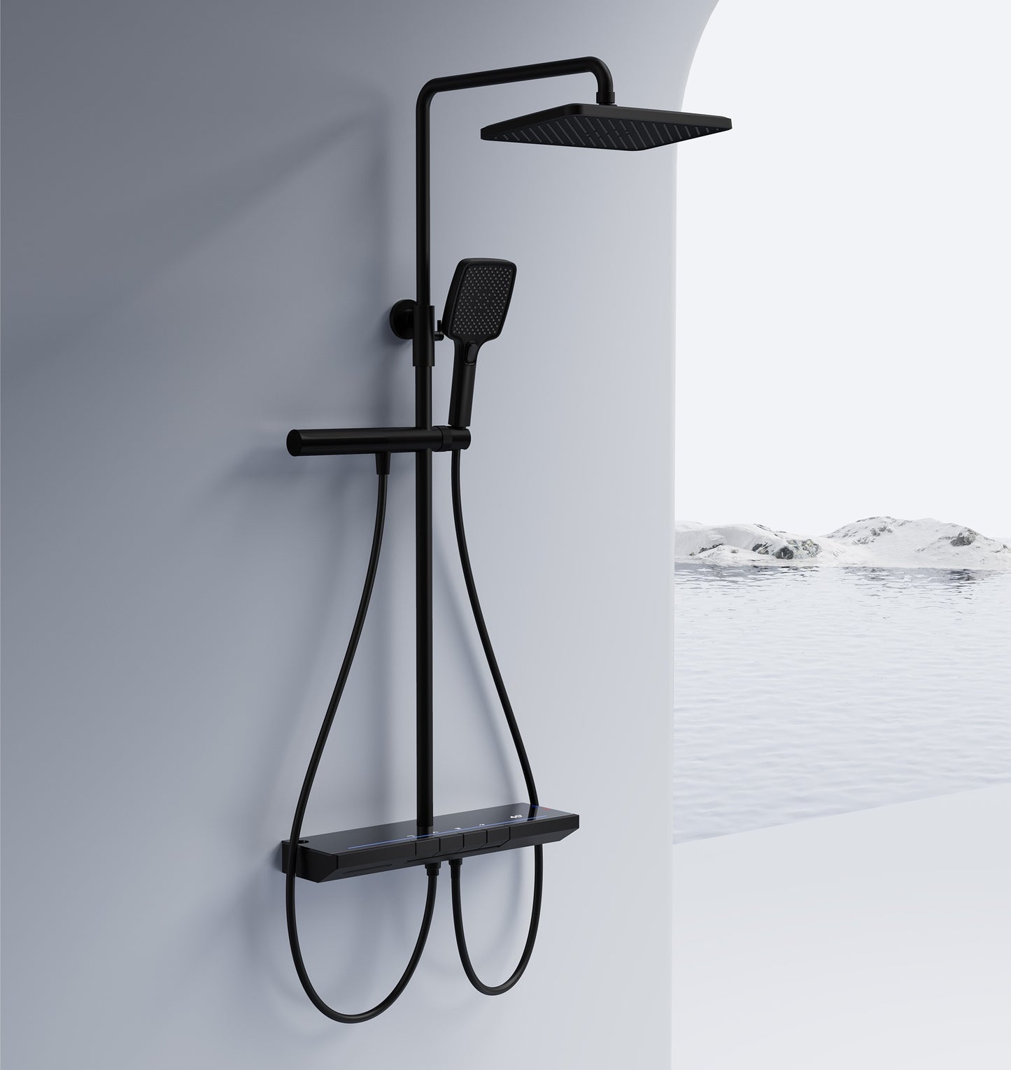 Set dus cu termostat REA Pedro Black 3