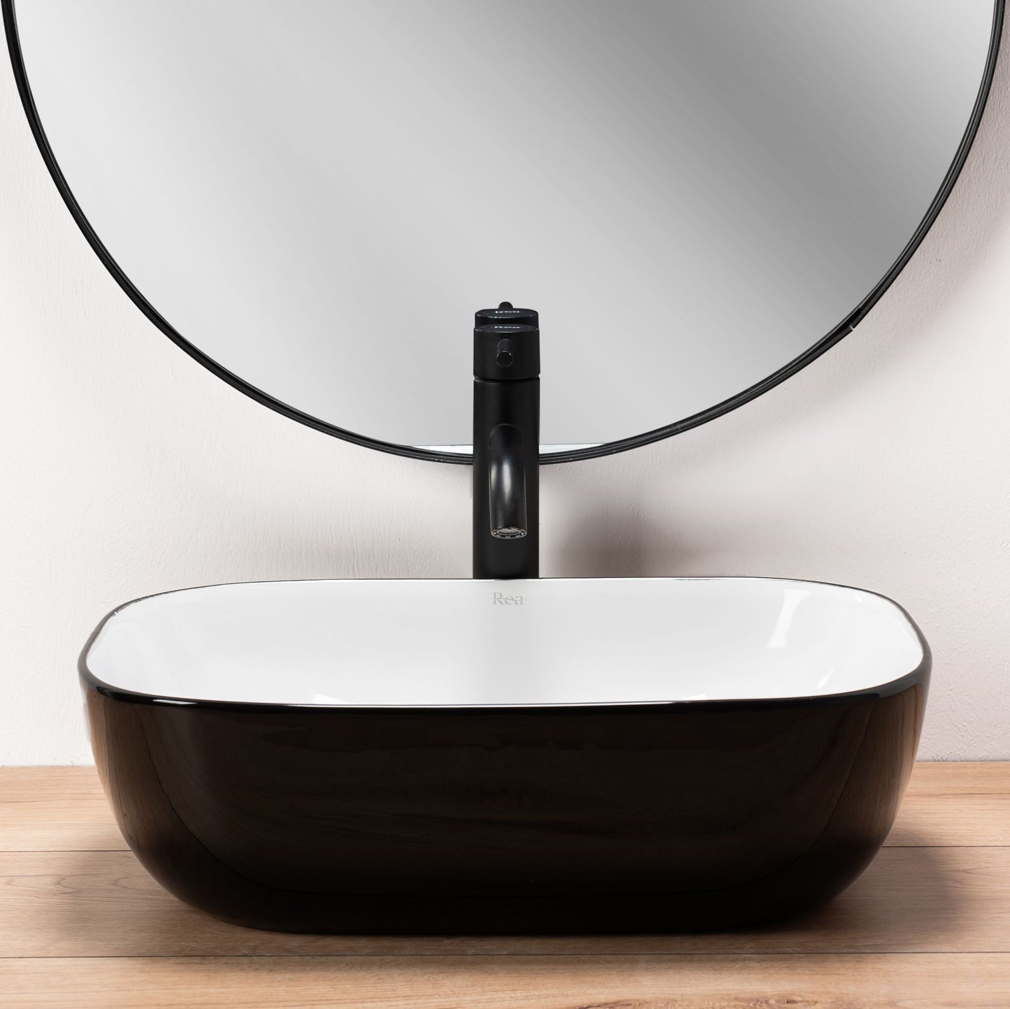 Lavoar pentru blat Rea Belinda Alb Negru White Black 3