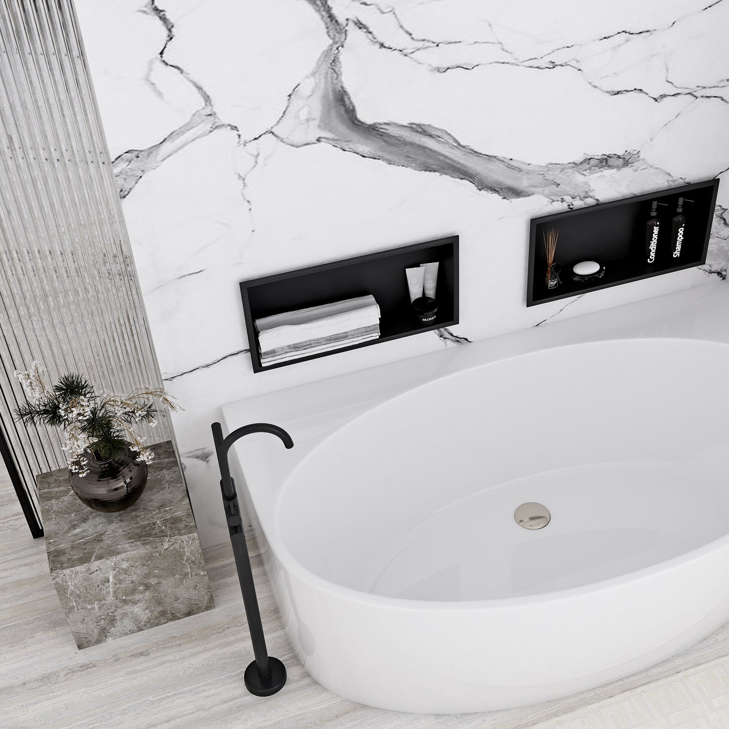 RAFT BAIE INCASTRAT PERETE 30x45 matte black 3