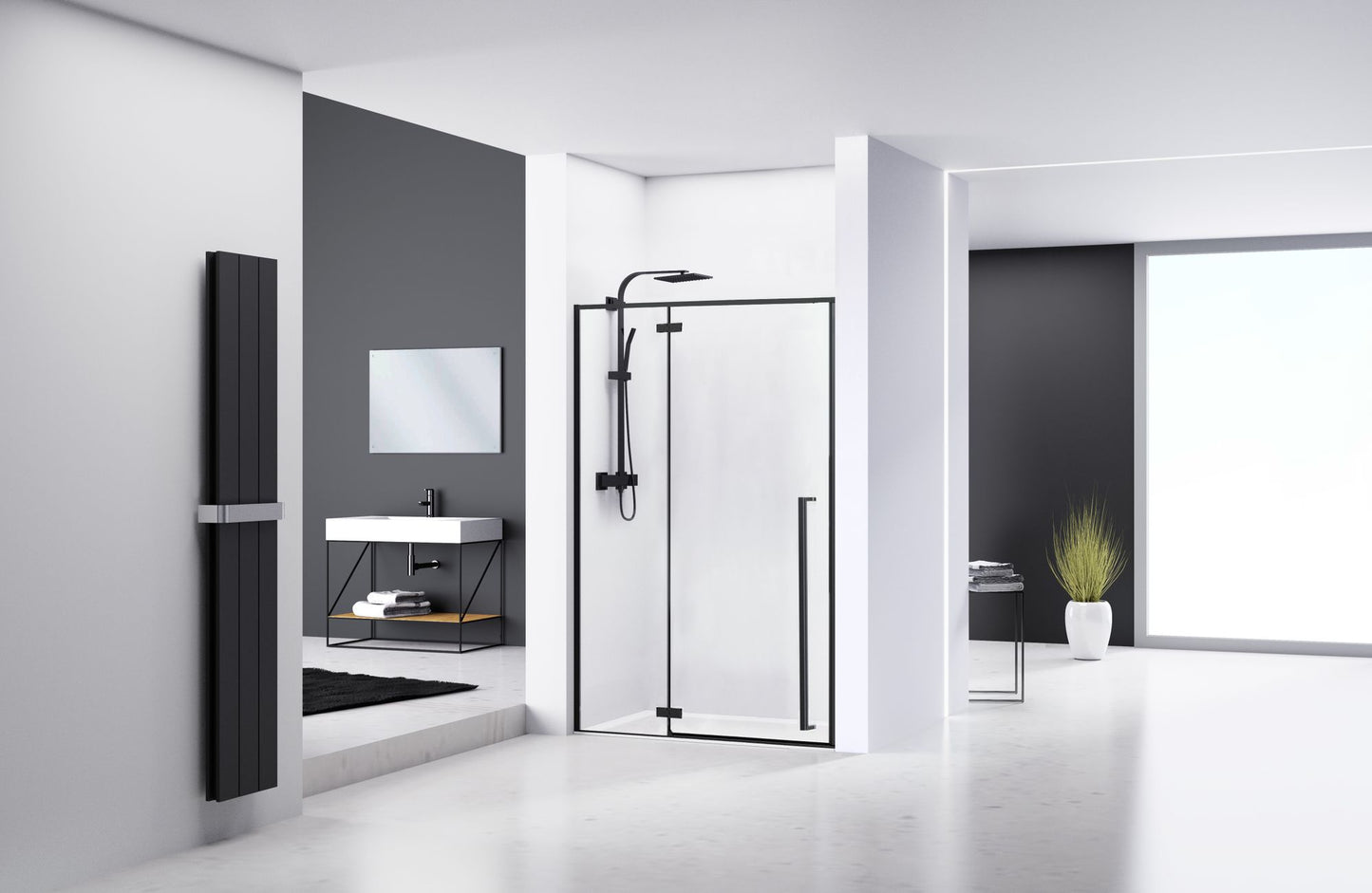 Usa pentru dus FARGO BLACK MAT 100 2