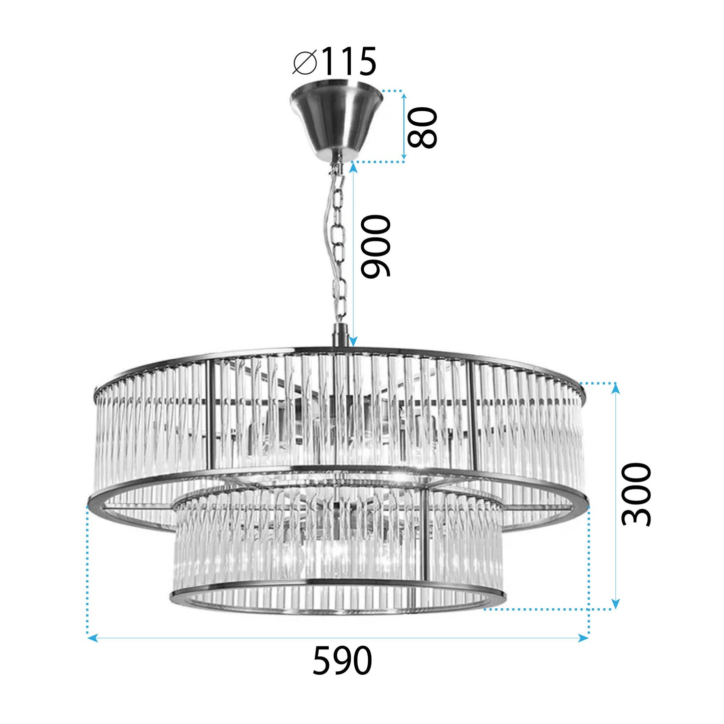 Lampa APP1563-8CP chrom 8