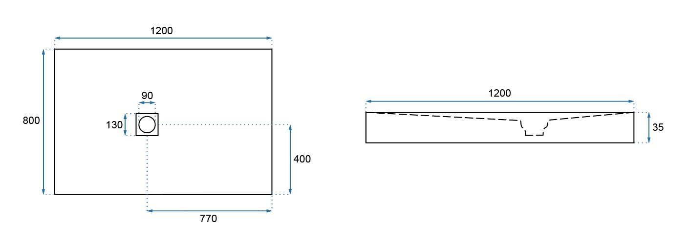 Cadita de dus Rea Stone din piatra 80 x 120 7