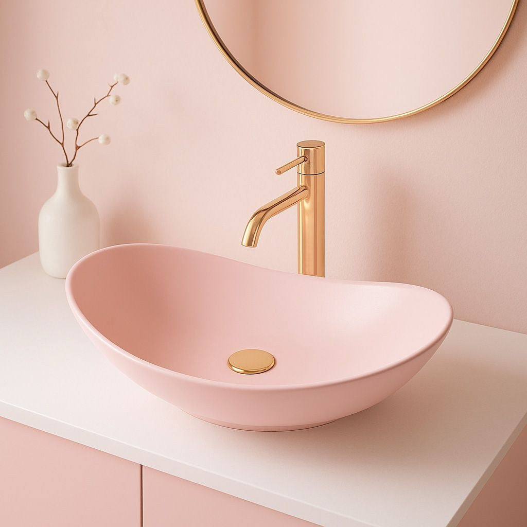 Lavoar Pentru Blat Rea Royal Powder Pink Matt 7