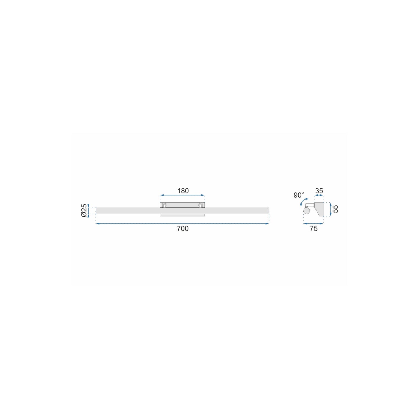 APLICA de baie LED oglinda 9W 70CM APP363-1W 9
