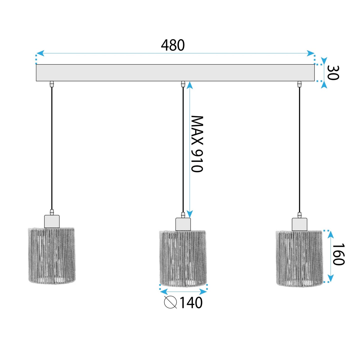 Lampă Suspendată APP1821-3CP Nature Black 7